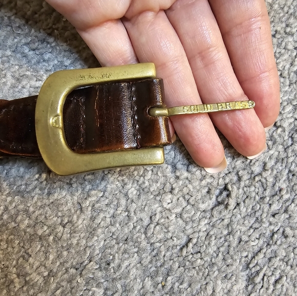 Leather & Brass Size Medium Woven Braided Belt Western Coastal Cowgirl - Picture 6 of 7